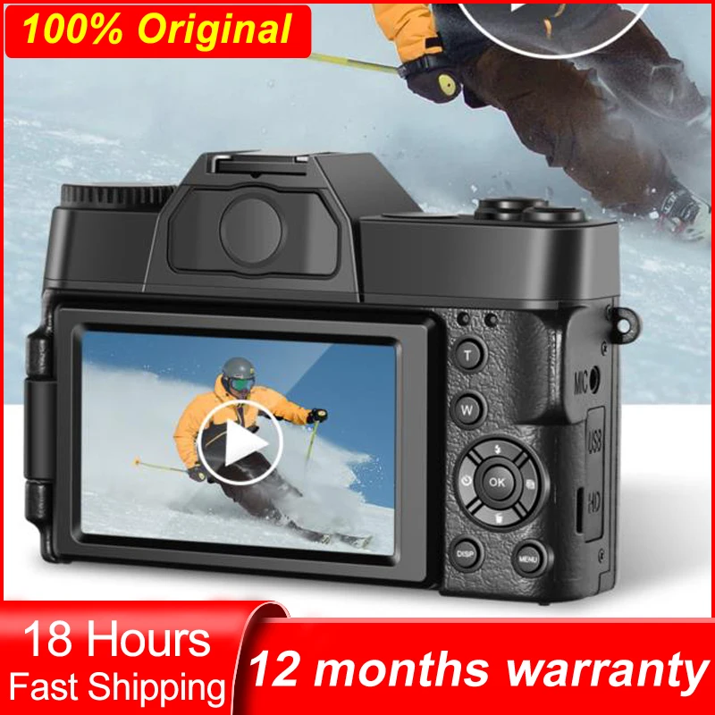 4K Digital Camera 48MP Vlogging For YouTube 60FPS Auto Focus 16X Zoom Video Camcorder New Recording Video WIFI Camera 128G Card