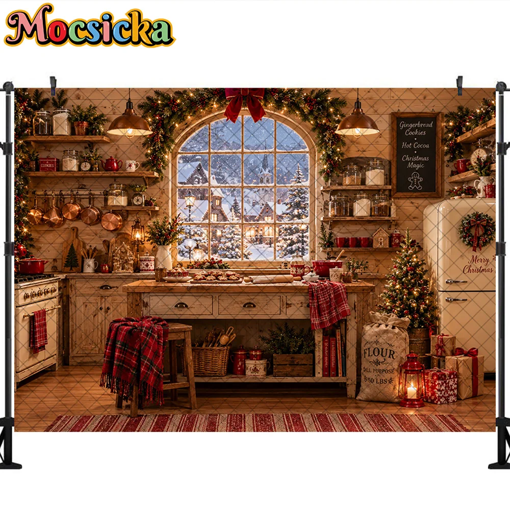 Mocsicka Rustic Christmas Baki - Kitchen Baking Background ulasan dan harga