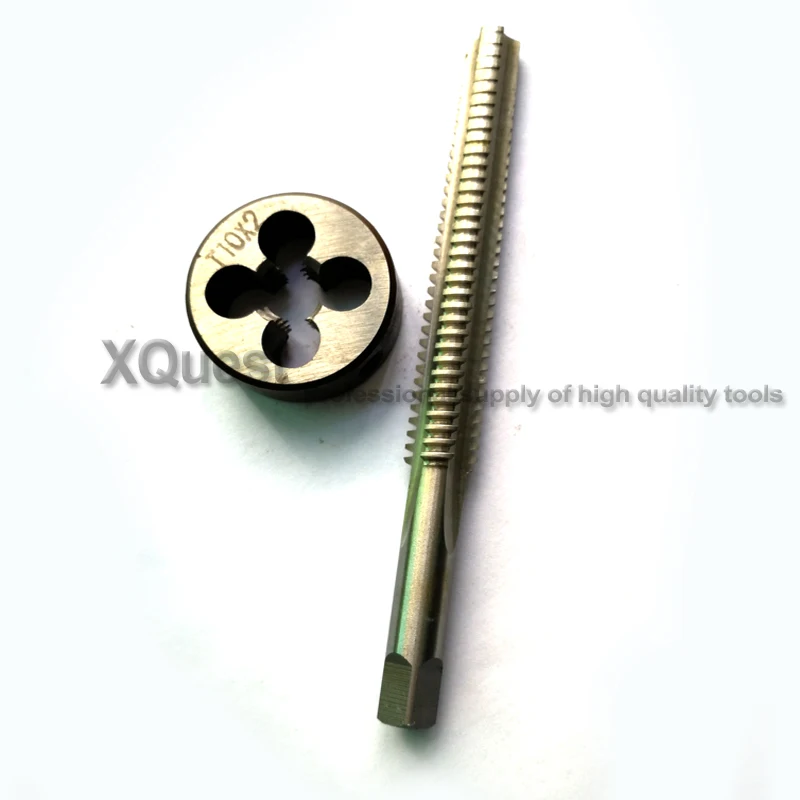 2PCS Metric Trapezoidal thread tap and Die set Tr8 Tr10 Tr12 Tr14 Tr16 Tr18 Tr20 Left hand taps Right Round dies T8 T10 T12 T14