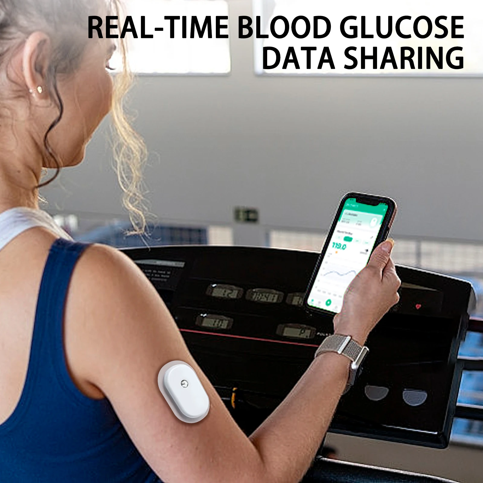 Sensor sibónico CGM glucómetro Monitor continuo de glucosa en sangre 24h Bluetooth Freestyle Libre Sensor Diabetes Android iphone