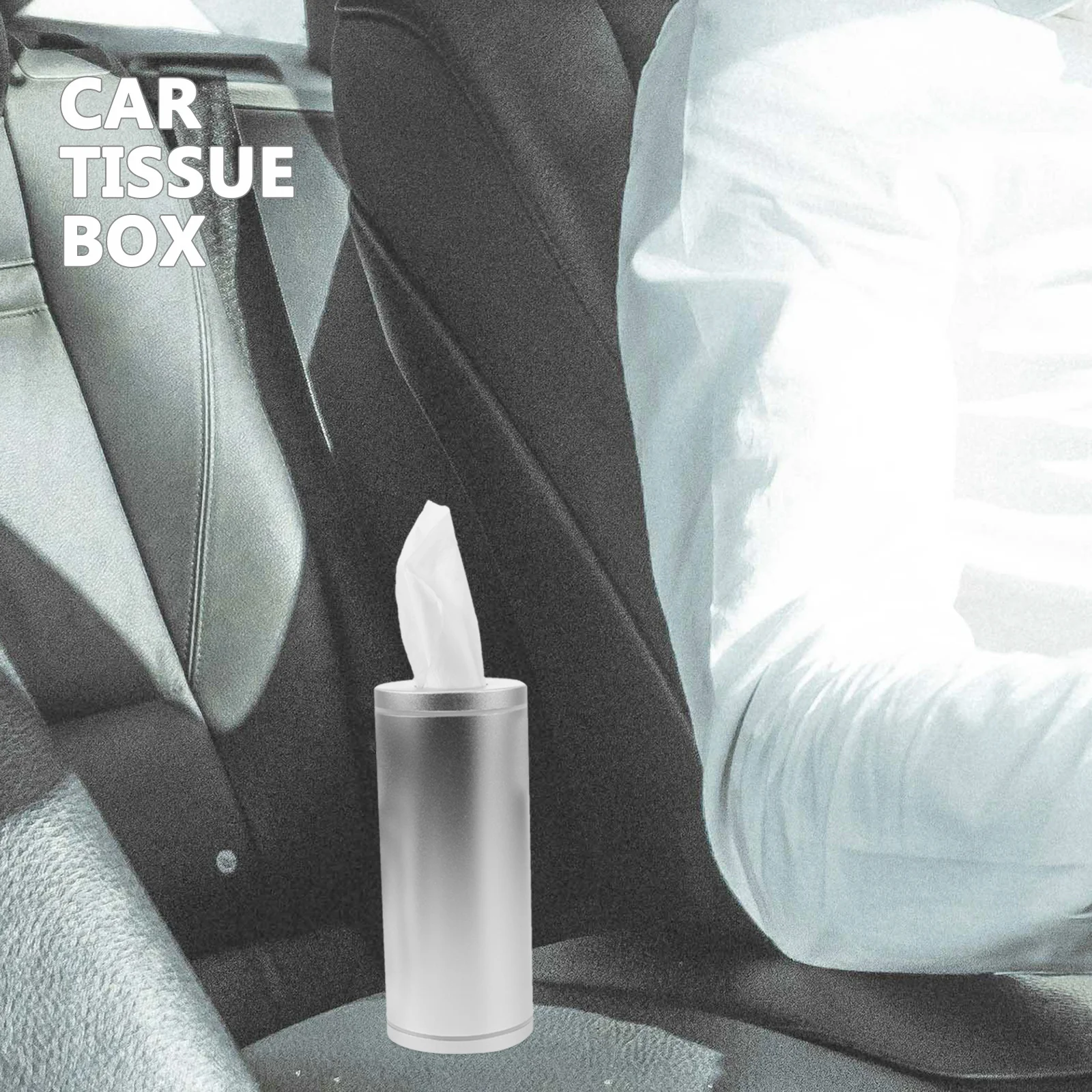 

Round Box 6.2 Inch For Car Cup Holder Cylinder Tissue Container Aluminum Alloy Napkin Organizer Space Saving Tissue Holder