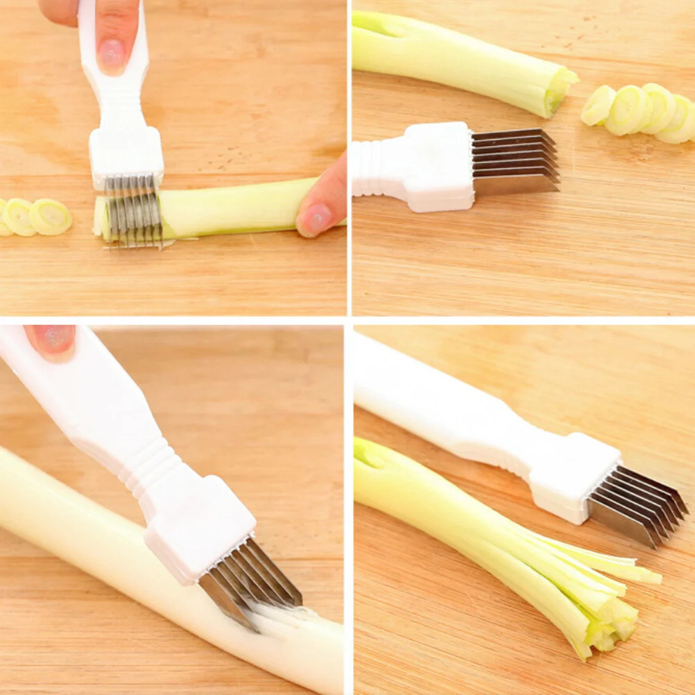 

White Stainless Steel Vegetable Green Onion Scallion Cutter Slicer Safe Odorless Eco Friendly Rapid Slice Hotel Restaurant