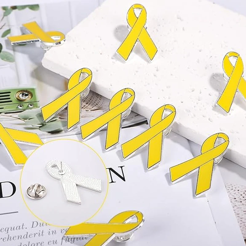 5-20pcs Yellow Ribbon Bring Them Home Pin Anti-Violence Awareness Brooches Stylish Enamel Breastpins Badges Ornament Jewelry