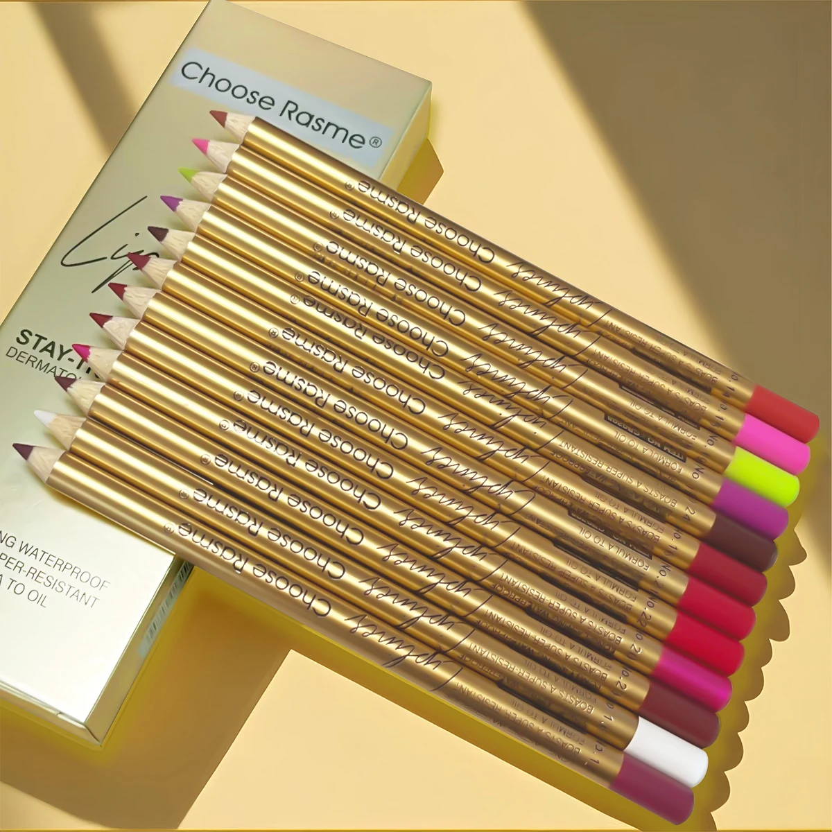 12-kolorowy matowy konturówka do ust, powiększa usta, długotrwała, wodoodporna, odporna na rozmazywanie, niezbędna na randki i imprezy.