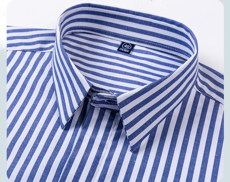 New Fabrics 95% Cotton + 5% Spandex Shirts Men Long Sleeve Micro Elasticity Men Shirts Long Sleeve Slim Fit Anti-wrinkle Classic