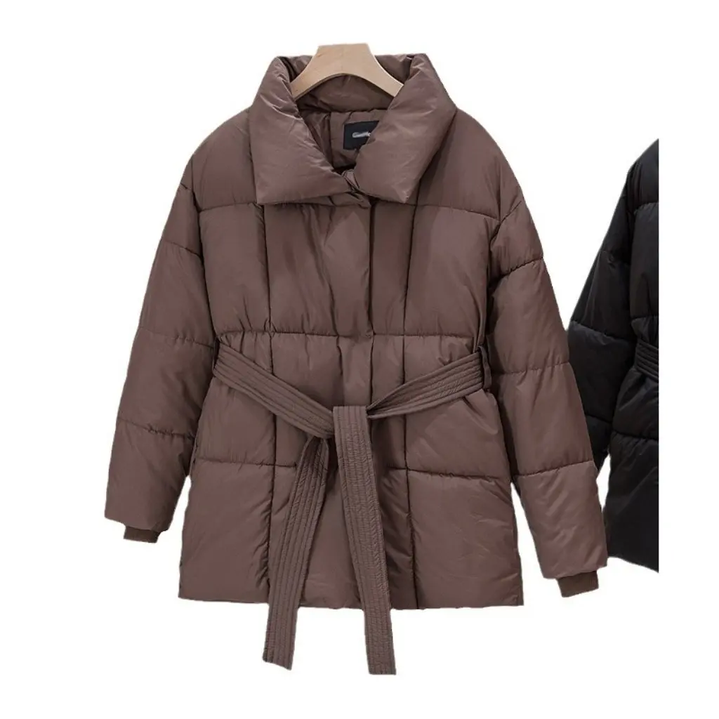 

Winter Thickened Cotton-Padded Jacket for Women plus Size Long down Waist Coat European American Style