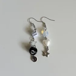 Handmade Eight ball earrings cute y2k jewelry