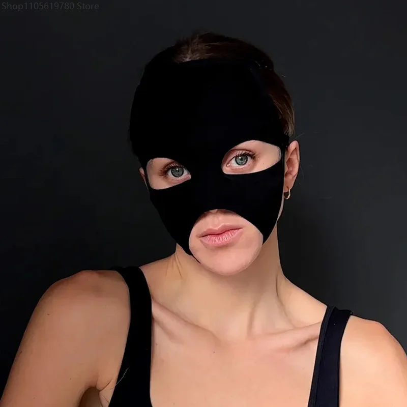 Soft Single‑Sided Fleece Half‑Enclosed Face Mask Exposed Eye Openings Adjustable Side Fasten Adult Role Play Costume Accessory