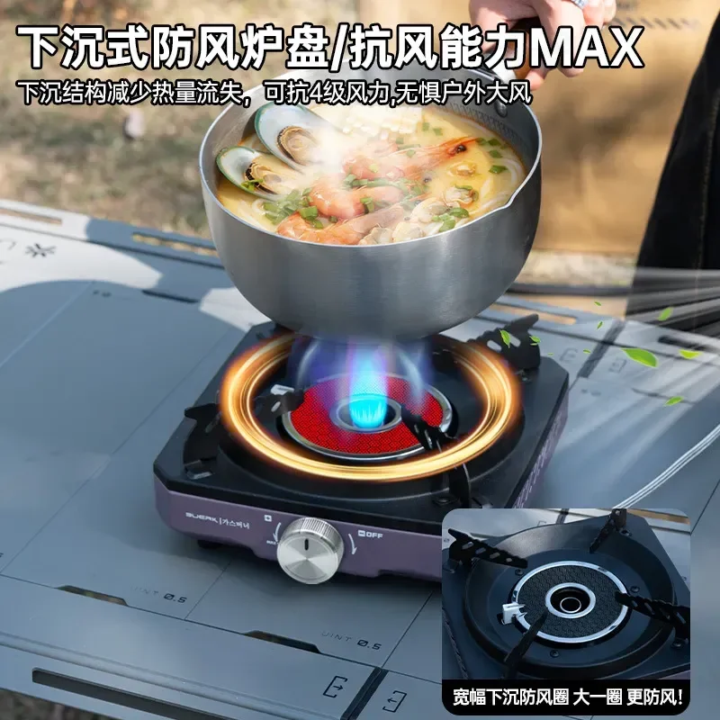 Cassette Stove Outdoor Split Portable Gas Tea Boiler Infrared Windproof Camping
