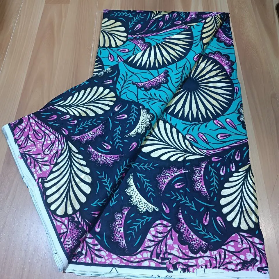 real fabric African wax high quality 100%cotton Ankara wax fabric for making dresses African style 6 yards