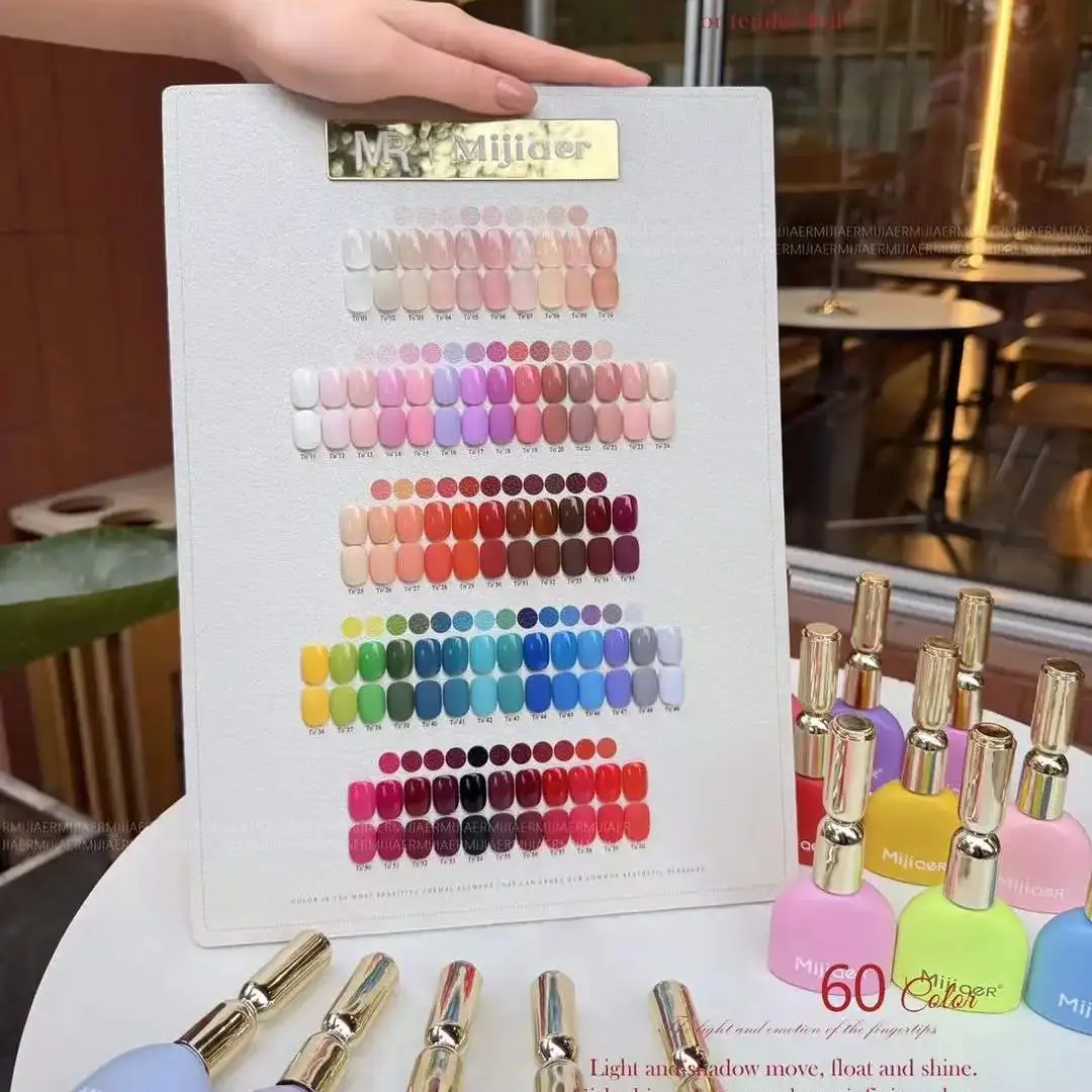 Mijiaer 60 สีเจลเล็บชุด ColorCard เจลชุด Easy Soak Off 15ml เจลเล็บชุดเล็บ Salon อาชีพ