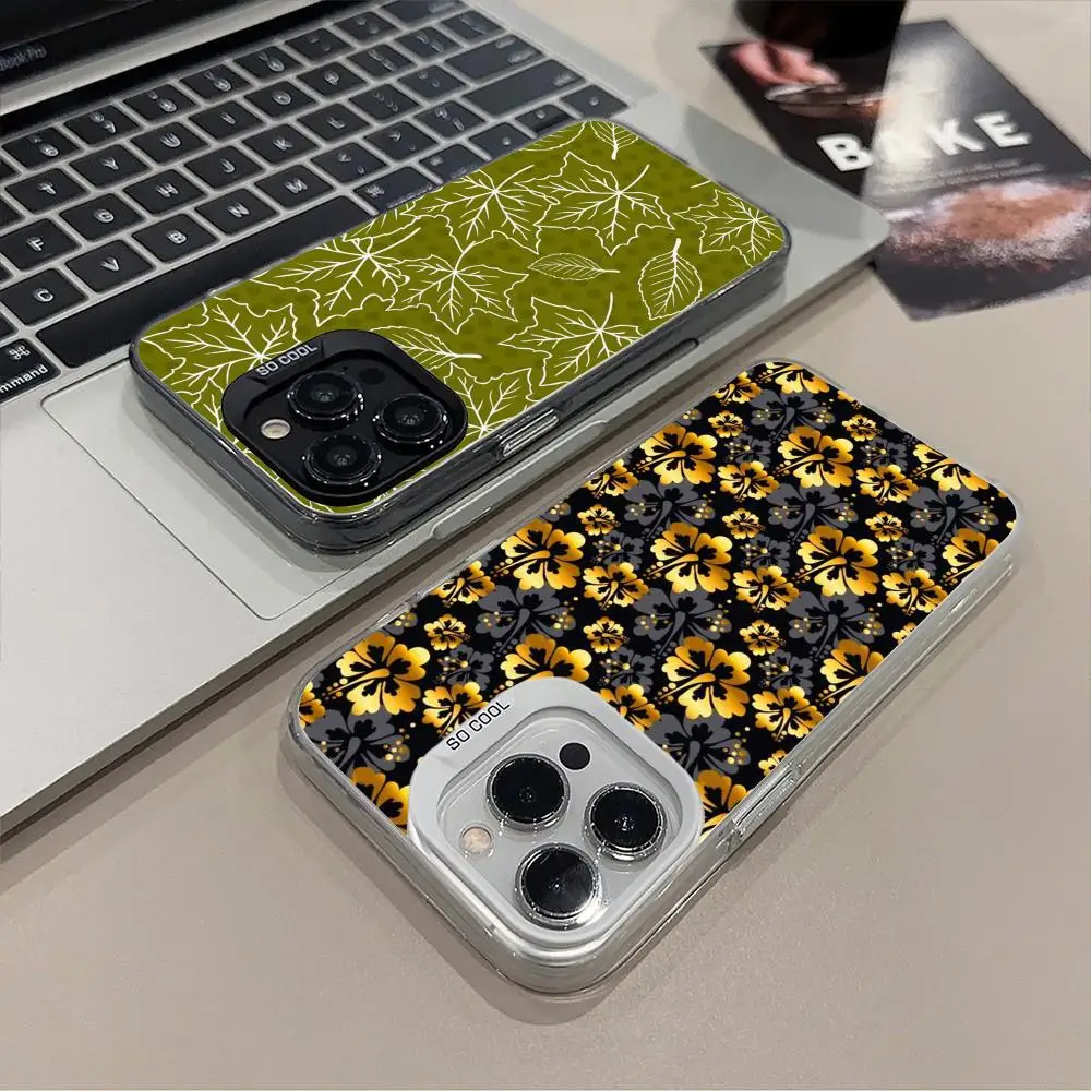 

Leaves Flowers Phone Case for iPhone 17 16 15 14 13 12 11 X XR XS Air Pro Max Plus Black Colorful Silver Cover