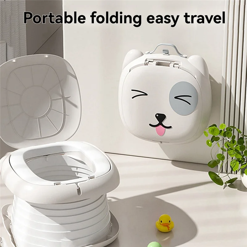 

LICE-Портативный детский туалет-мультяшный дизайн, складной, идеально подходит для путешествий, кемпинга и автомобилей, включая функцию писсуара.