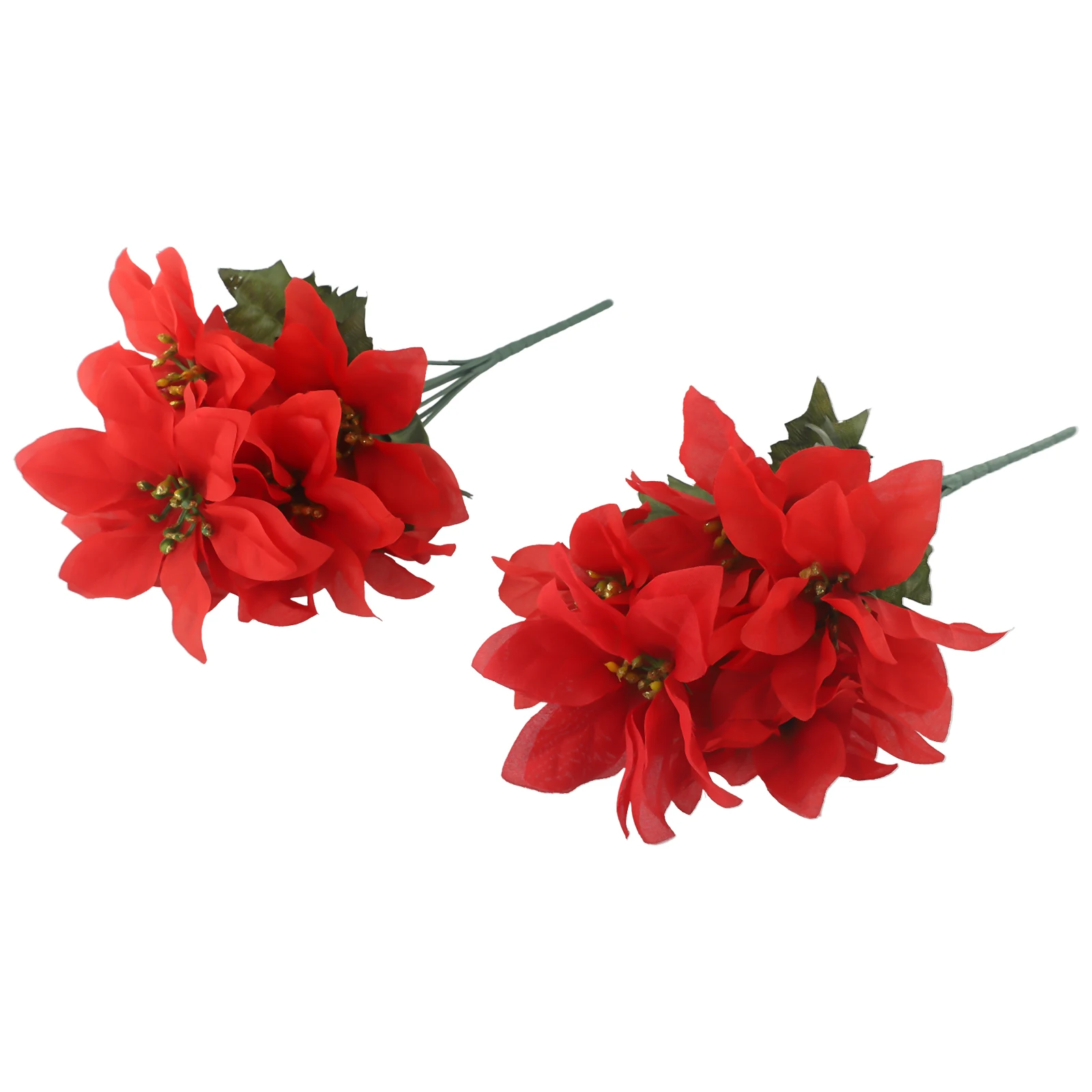 

Bouquet Faux Flowers Faux Bush 13cm Diameter 6 Pieces 7 Heads Artificial Christmas Delicate Decorations Poinsettia