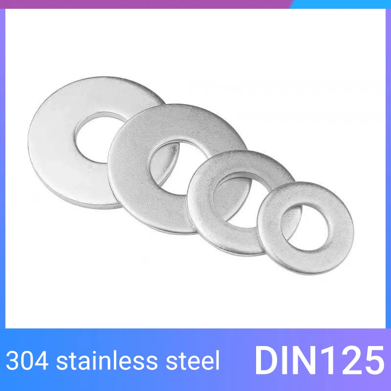 GB97 DIN125 A2-70 304 Stainless Steel Flat Washer Plain Gasket M2 M3 M4 M5 M6 M8 M10 M12 M14 M16 M18 M20 M22 M24 M27