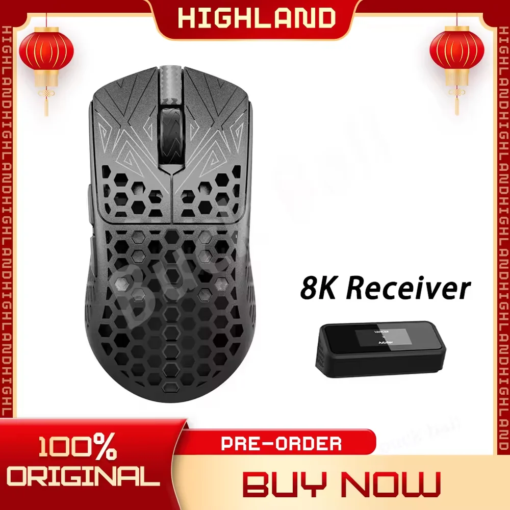 Vancer AKITSU Carbon Fiber 8K PAW 3395 Vancer AkitsTwo Mode Mouse Wireless Gaming Mouse for Gamer Accessories AKITSU Carbon Mice