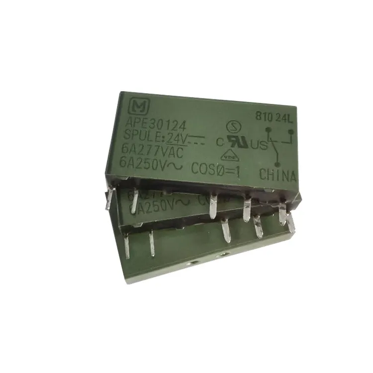 Relay APE30024 APE30124 5-pin 6A One Open, One Closed 24VDC Thin Relay 41F 5-pin 6A