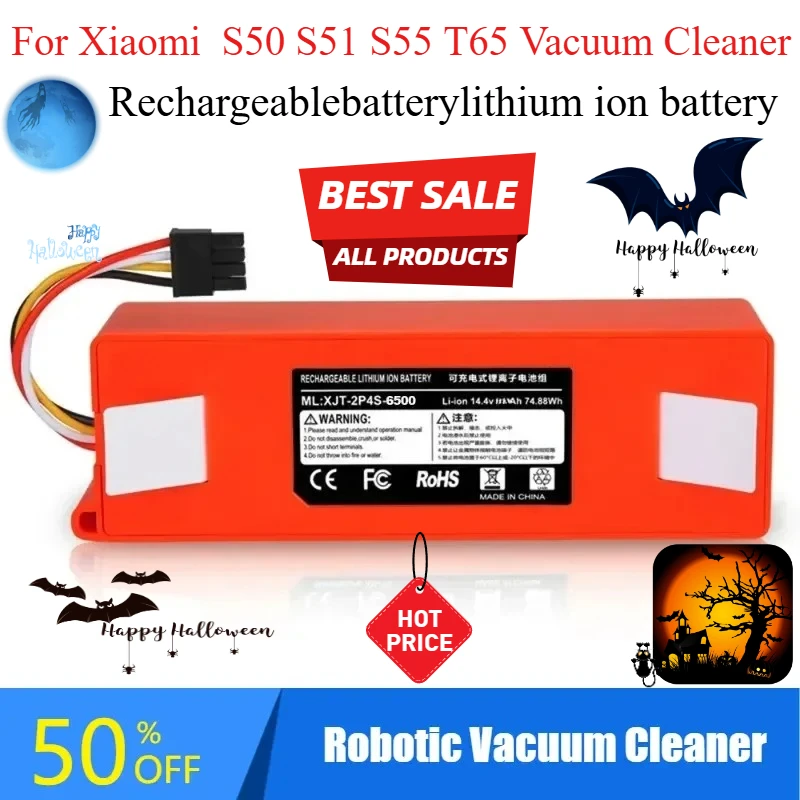 

High Capacity Replacement Battery for Xiaomi Roborock S55 S53 S52 S51 S60 S4 S5 S6 S7 Robotic Vacuum Cleaner