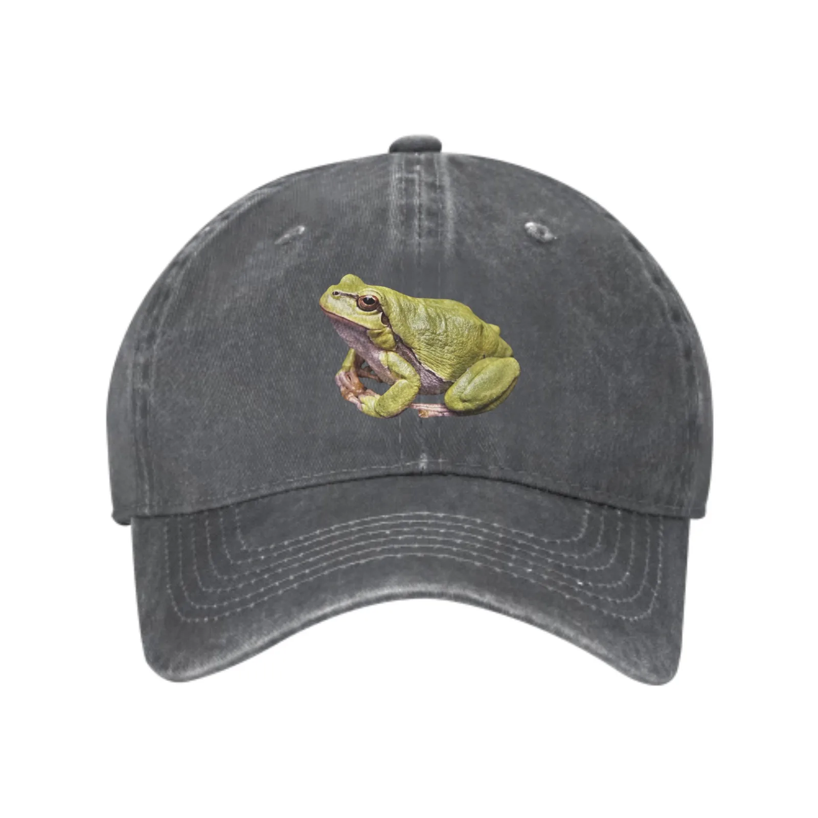 Frog Denim Baseball Caps for Men Women Adjustable Fashion Casual Trucker Hats for Outdoor Fishing Activities