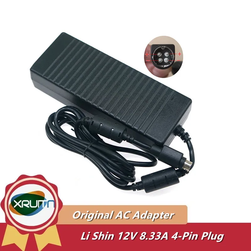 Adaptador de corriente alterna LI SHIN genuino 12V 8.33A 100W 4PIN EA11001E-120 para NAS QNAP TS-419P II NAS SYNOLOGY DS410 cargador 0227B12100