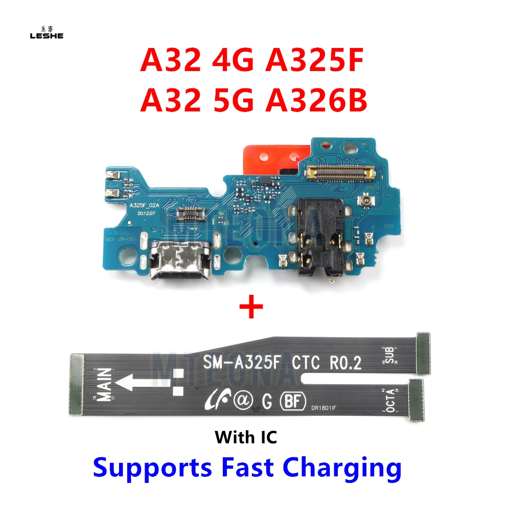 

USB-порт для зарядки микро-зарядного устройства для Samsung Galaxy A32 4G 5G A325F A326B, док-разъем, материнская плата, гибкий кабель