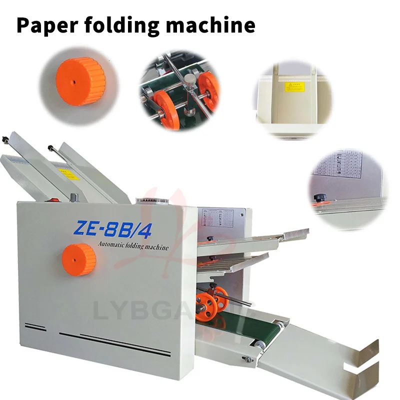 Paper Page Folding Machine, Small Creasing Machines, Max Line Speed 80m Per Min Power 70W, LY 9B-2 8B-2 9B-4 8B-4