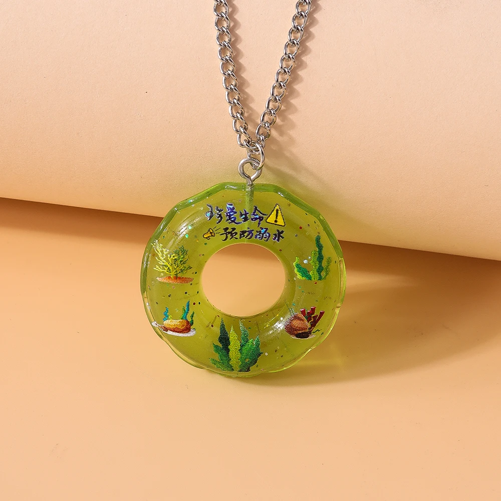 Aihua Nette Böhmen Neue 3D Lustige Schwimmen Ring Halskette für Frauen Mädchen Sommer Strand Party Urlaub Schmuck Kinder Geburtstag Geschenke – Detail 6