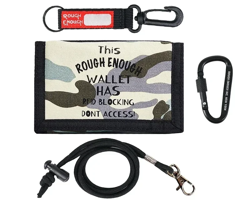 Rough Enough RE8713 Anti-Theft RFID Blocking Travel Wallet Slim Bifold with Zippered Coin Pocket