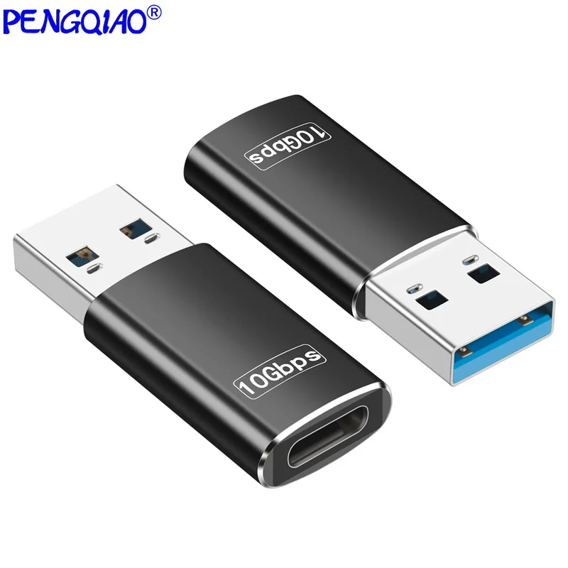 USB to Type-C adapter, double-sided 10G chip, car earphone adapter, USB-A to C-female converter