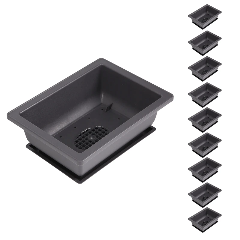 10 Packs Bonsai Training Pots With Tray Plastic Bonsai Plants Growing Pot For Garden Yard Living Room Balcony 16.5X12cm