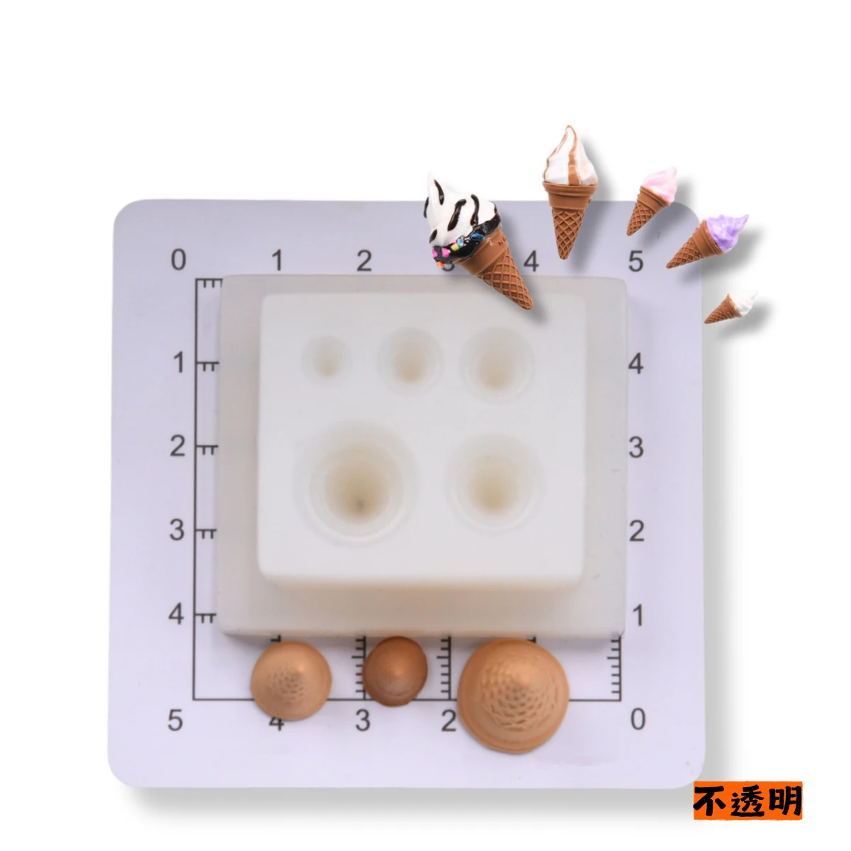 Mini Cute Ice Cream Silicone Mold Ultra Light Clay  Miniature Handicraft DIY molds view 6