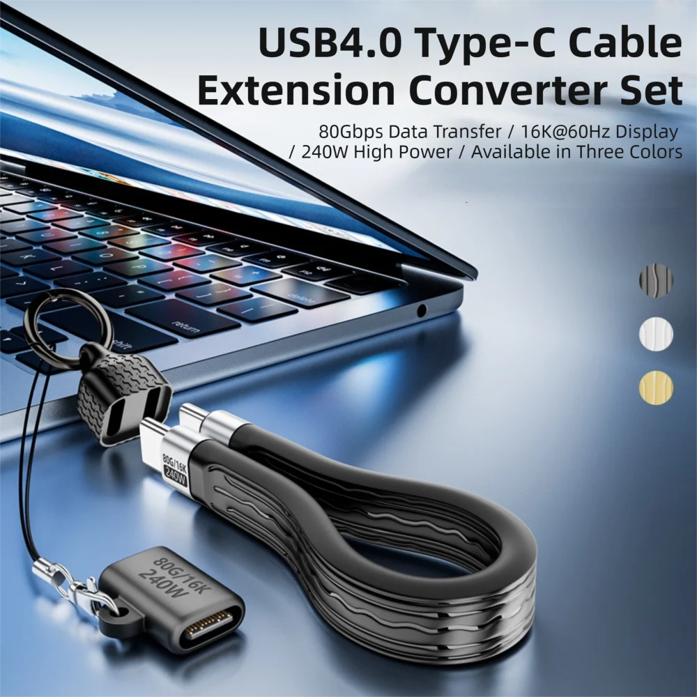 80Gbps USB4.0 Type-C Cable 16K 60HZ PD 240W Charging Cord Male to Male/Female Flexible Extension Converter Video Output