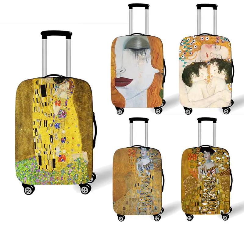 

Oil Painting Tears / Kiss By Gustav Klimt Luggage Cover Women's Travel Elastic Luggage Dust Cover Suitcase Cover