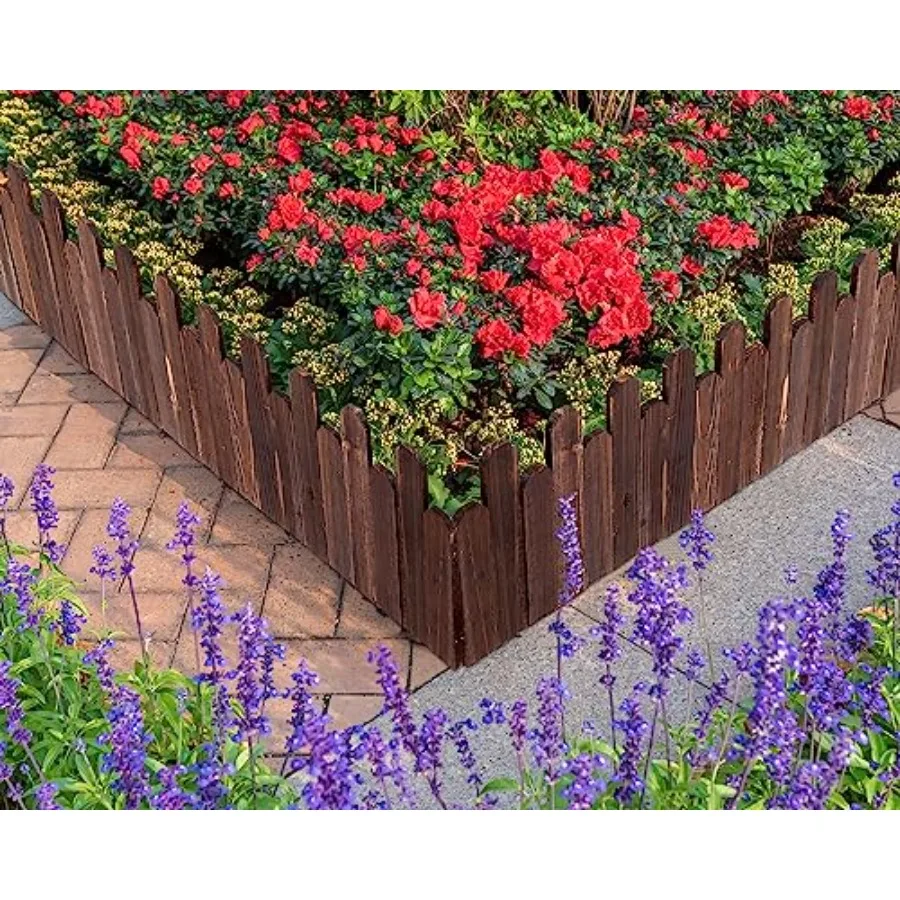 title:Pack Wood Garden Edging Border Outdoor Flexible Landscape Border Fence Decorative Lawn Edging with Gloves for Flower Bed view 6