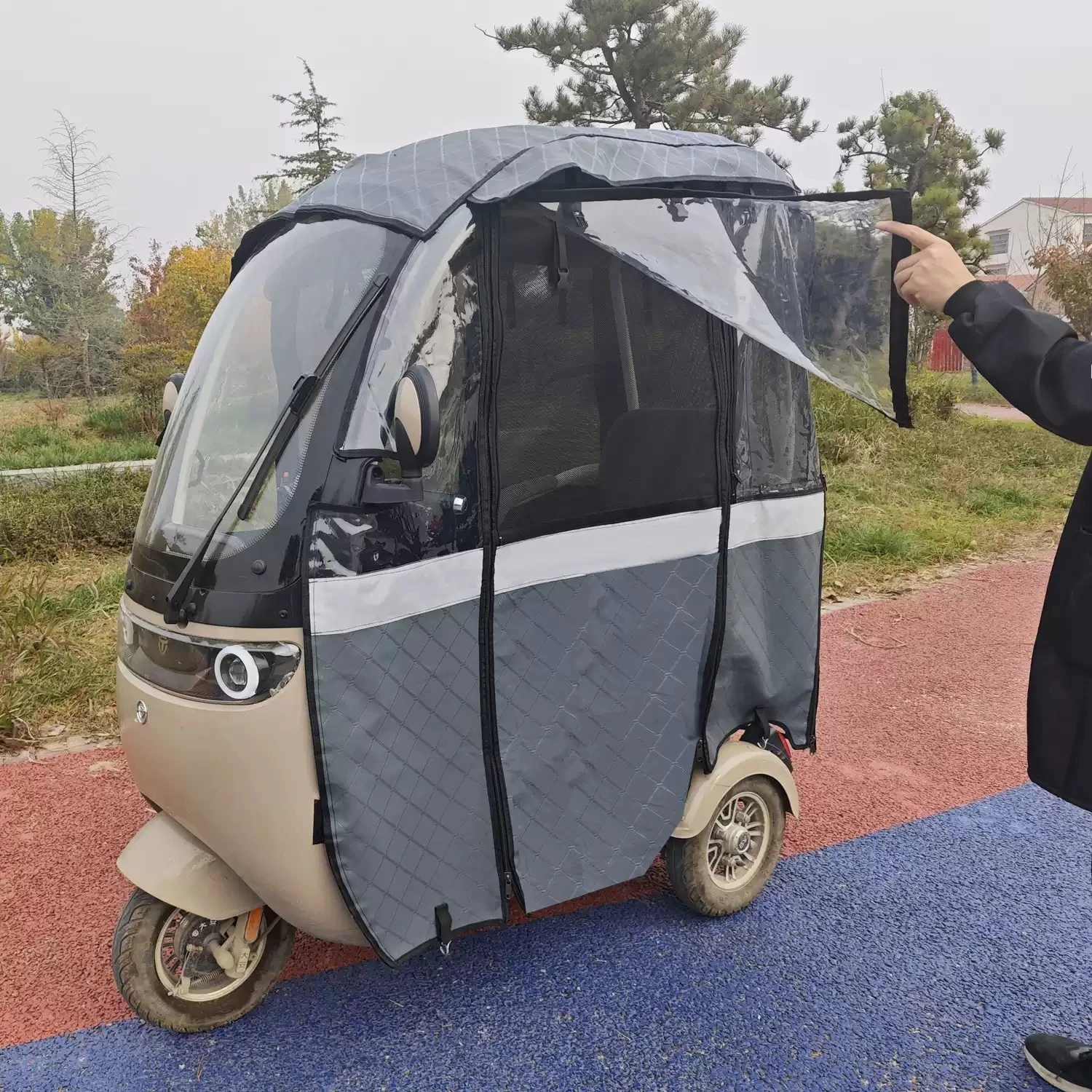 Thickened Surrounding Curtain Thermal Cover for Rain Protection, Excluding Tricycle and Electric Tricycle Shed 1pcs