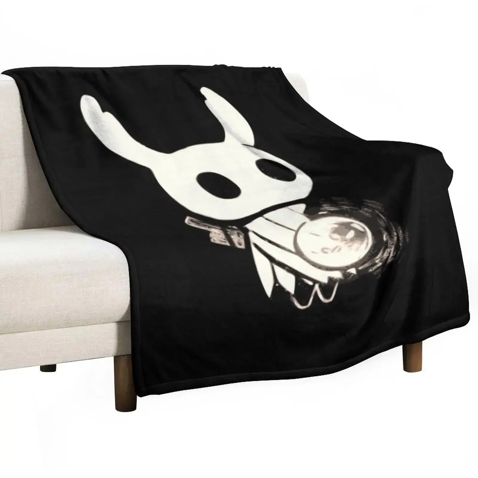 

The Knight From Hollow Knight - Black and White Artwork Throw Blanket For Baby Plaid on the sofa Luxury Thicken Blankets