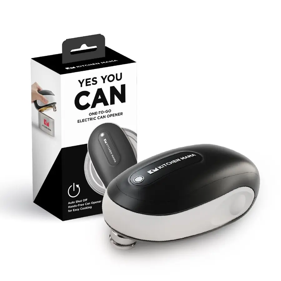 OneToGo Electric Can Opener One Touch, Auto Stop, Smooth Edge, Lid Lift, Safety, Automatic, Magnetic, Cordless, Battery Operated