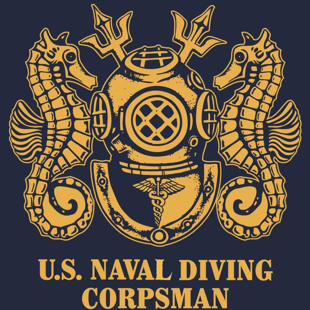 US Naval Diving Corpsman T-Shirt 100% Cotton O-Neck Summer Short Sleeve Casual Mens T-shirt Size S-3XL