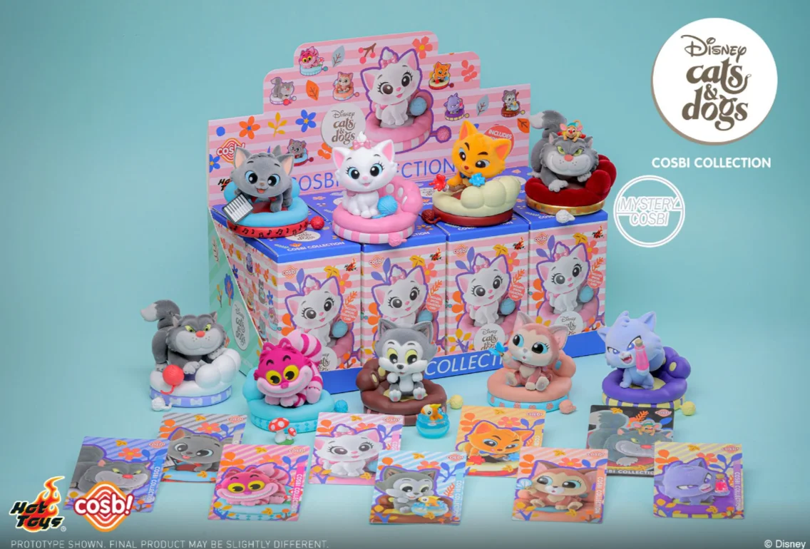 Disney Cat Party Series Caja ciega Mini figura Adornos de escritorio Figura Juguetes de moda Regalos MARIE, TOULOUSE, BERLIOZ