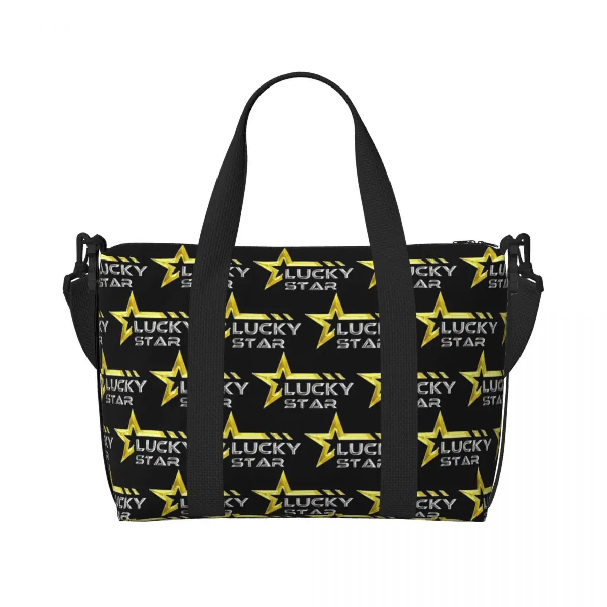 Custom Large Japanese Lucky Star Game Tote Bag for Women Kawaii Anime Shopping Shoulder Gym Beach Travel Bag