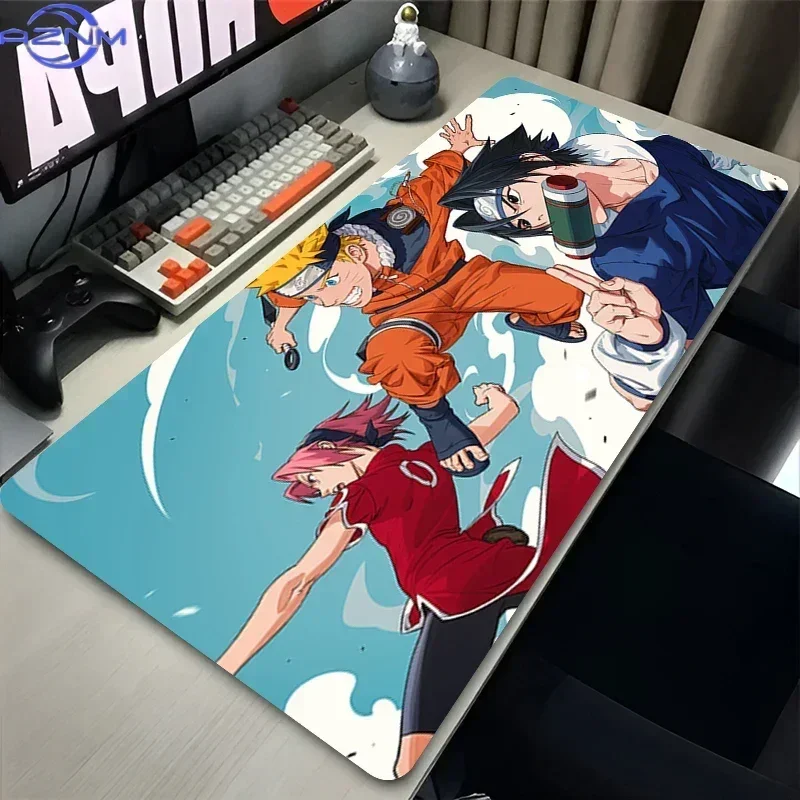 Anime Ninja Team Bright Cartoon Art Mouse Pad, Rubber Non-Slip Base, Smooth Surface for Computer Gaming, Desktop Keyboard and Of