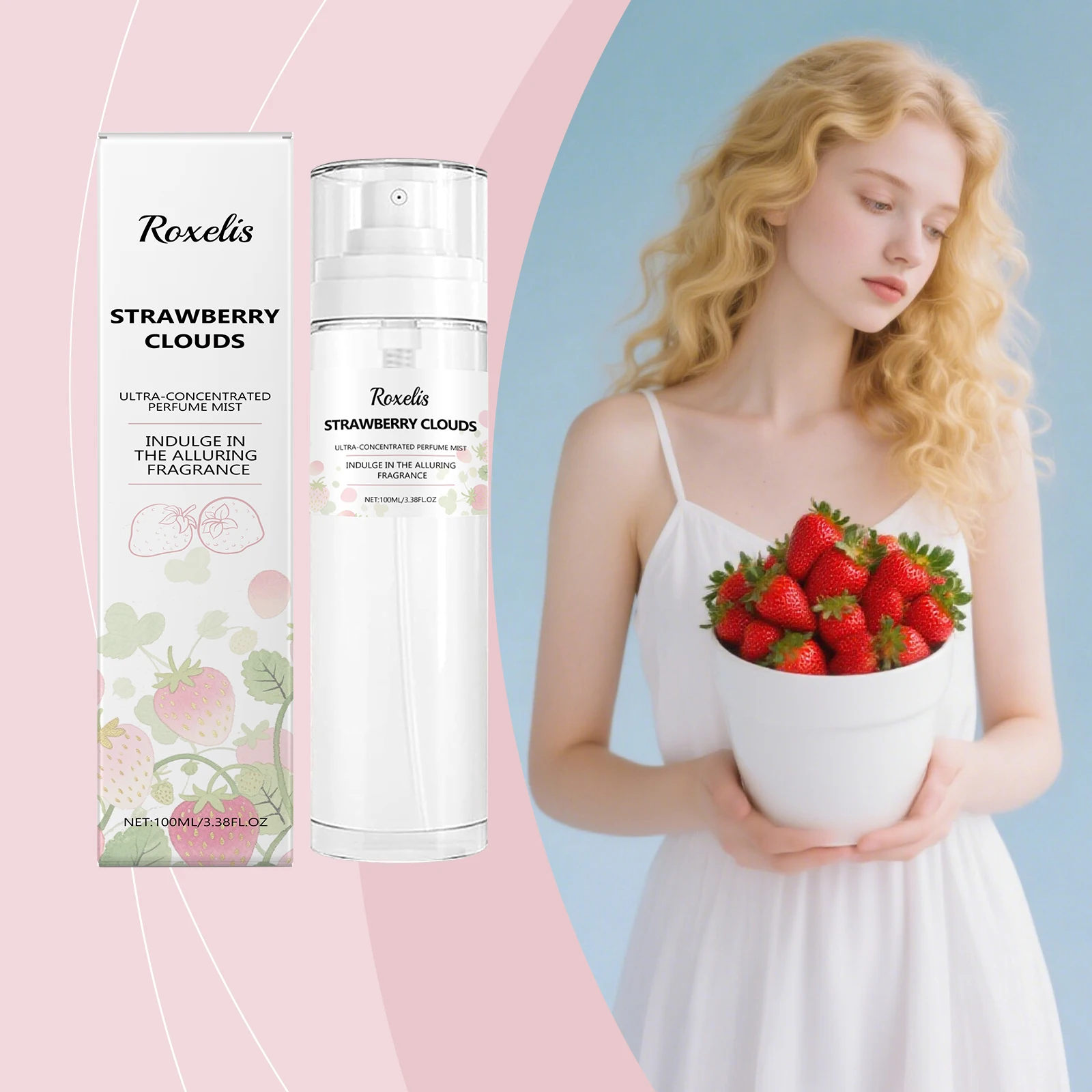

Roxelis Strawberry Scented Body Spray Delicate Feminine Sweet Floral Fragrance Everyday Fresh Perfume Mist For Festival Gift