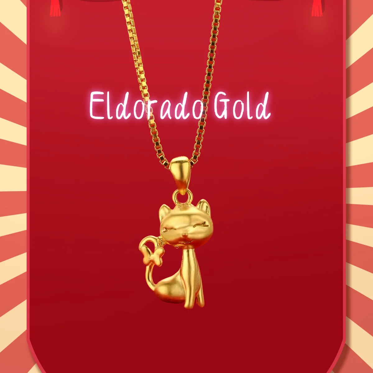 

2025 Boutique AU999 gold jewelry necklace for women elegant fashion kitten pendant 24K real gold cat clavicle necklace
