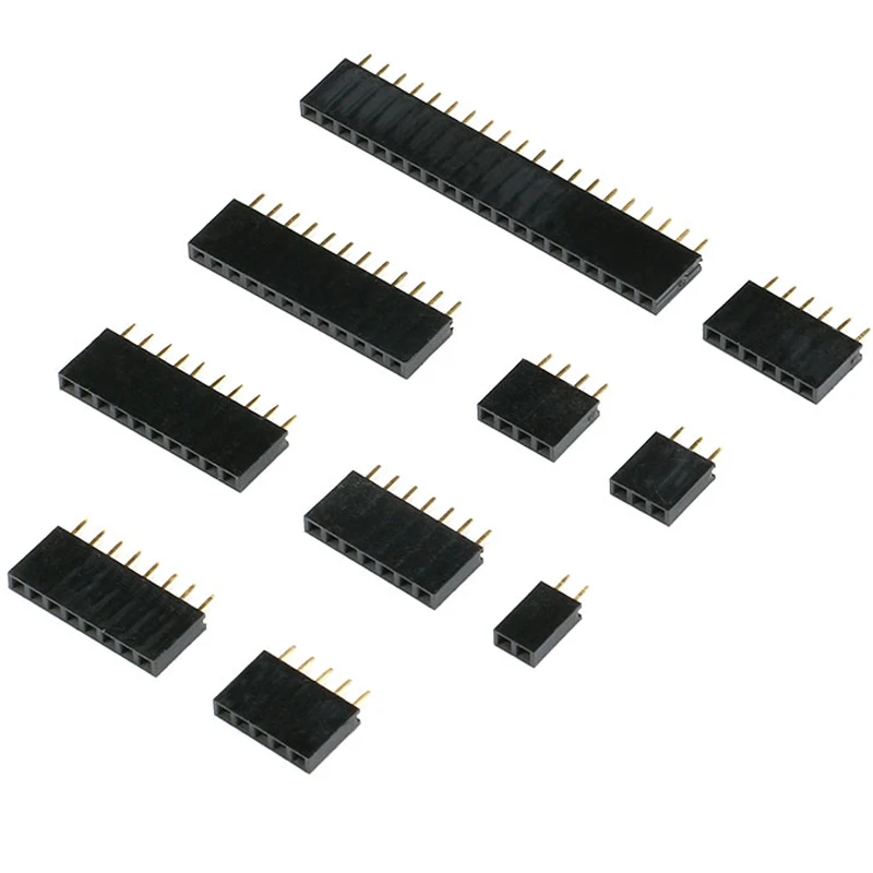 10 sztuk 2.54mm skok jednorzędowy żeński 2 ~ 40P PCB płyta z gniazdem Pin Header złącze pasek Pinheader 2/3/4/6/10/20/40Pin dla Arduino