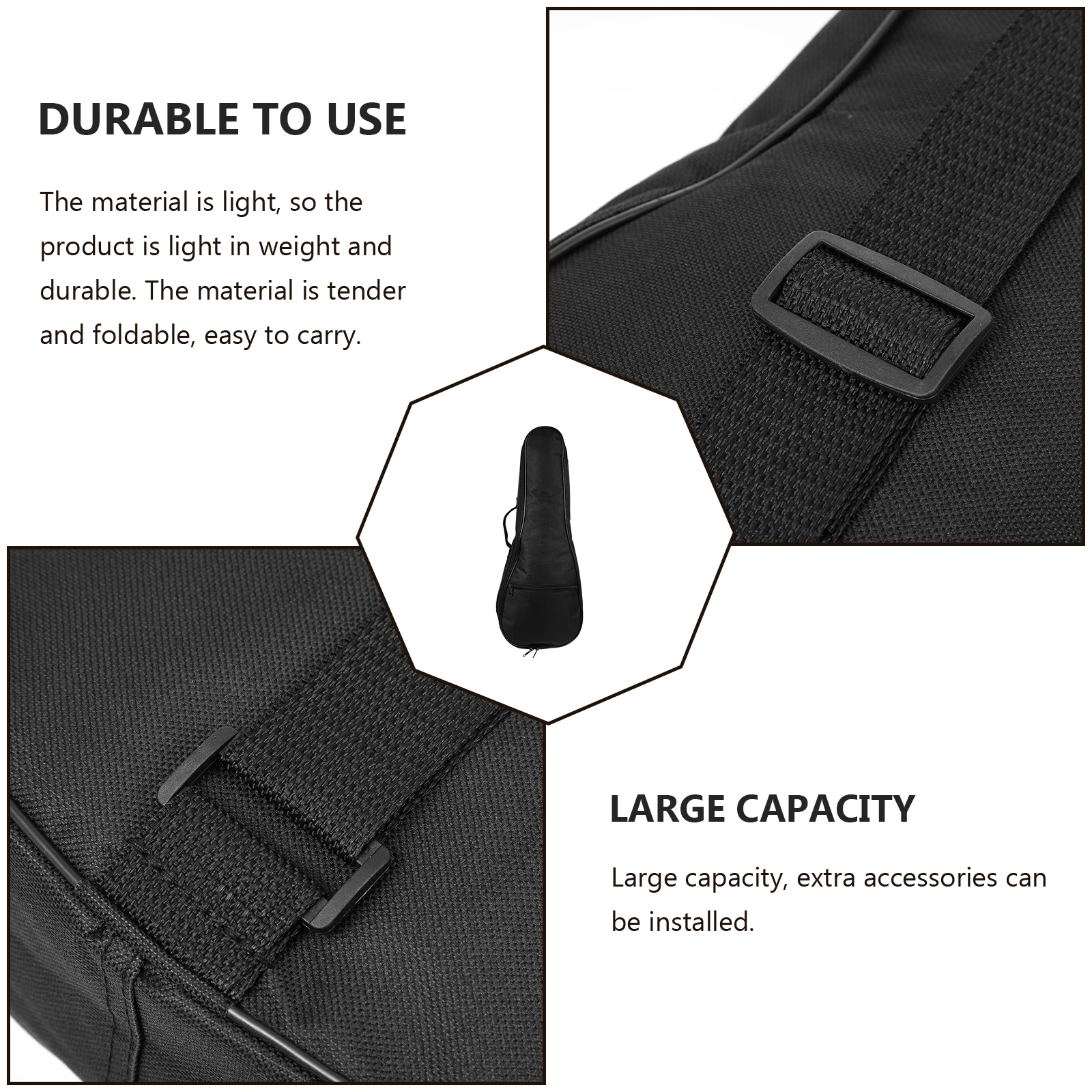 

Waterproof Ukulele Bag 21 Inch Portable Case Lightweight Foldable Storage Oxford Cloth Simple Design Unisex Durable