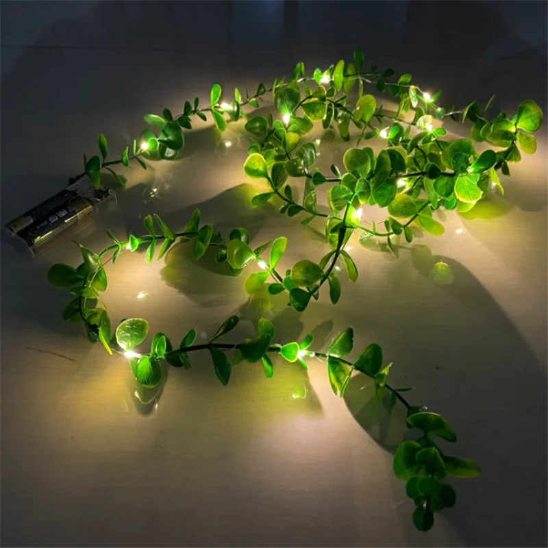 2/5/10m USB Artificial plant  leaves for decoration aesthetic room decoration for wedding bedroom home