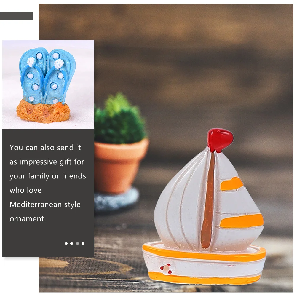 

9pcs Mediterranean Style Resin Ornaments Nautical Decor Desktop Garden Figurines Micro Landscape Craft s Home Decor Shelf