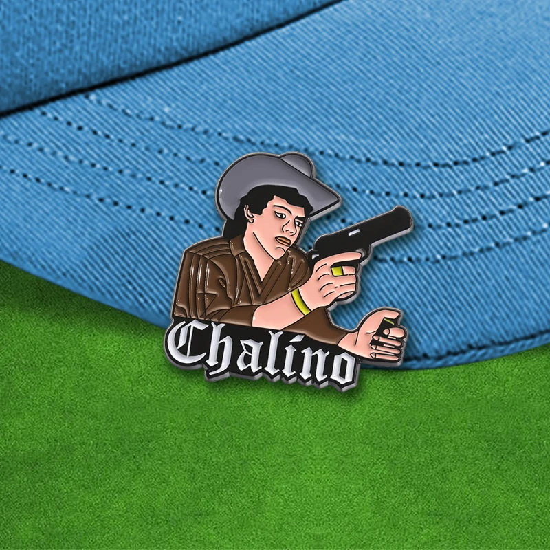 Golf Ball Hat Decorative Pins Chalino Sanches Cartoon Brooches Clothes Backpack Lapel Badge Golf Supplies Accessories Gift