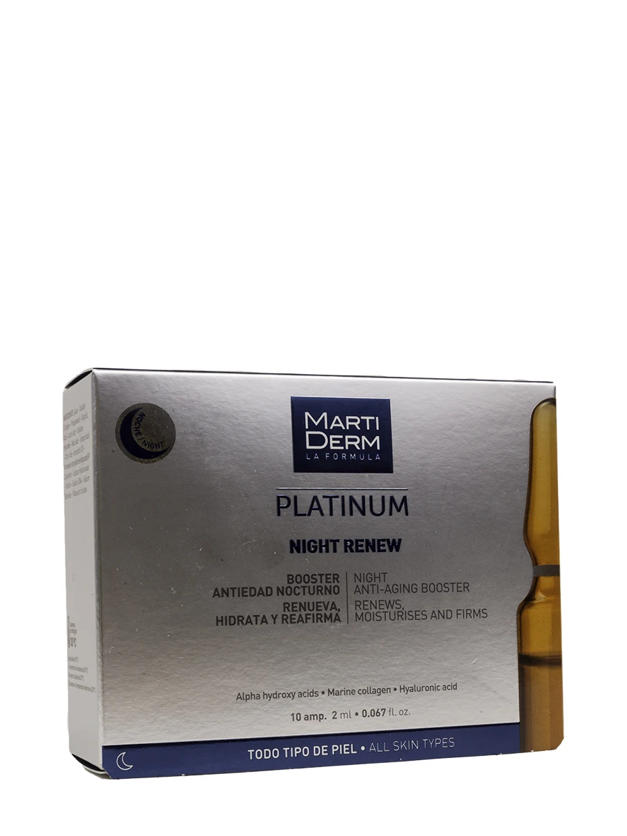 Martiderm platinum night renew 10 ampoules-regenerates and renews the skin