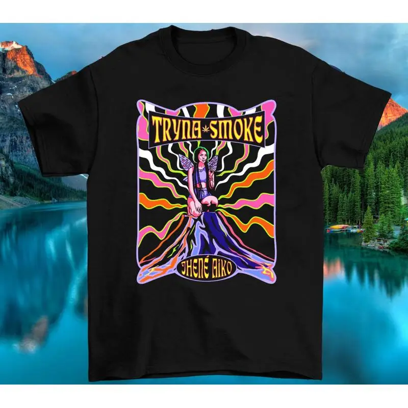 

Новая классическая футболка Jhene Aiko Tryna Smoke, черная, все размеры